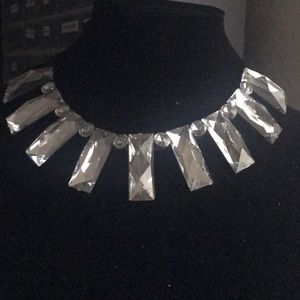 Statement Necklace Stones/Ribbons 24inches